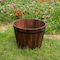 Gardenised Rustic Wooden Whiskey Barrel Planter with Durable Medal Handles and Drainage Hole - Medium QI003236.M - alternate 3